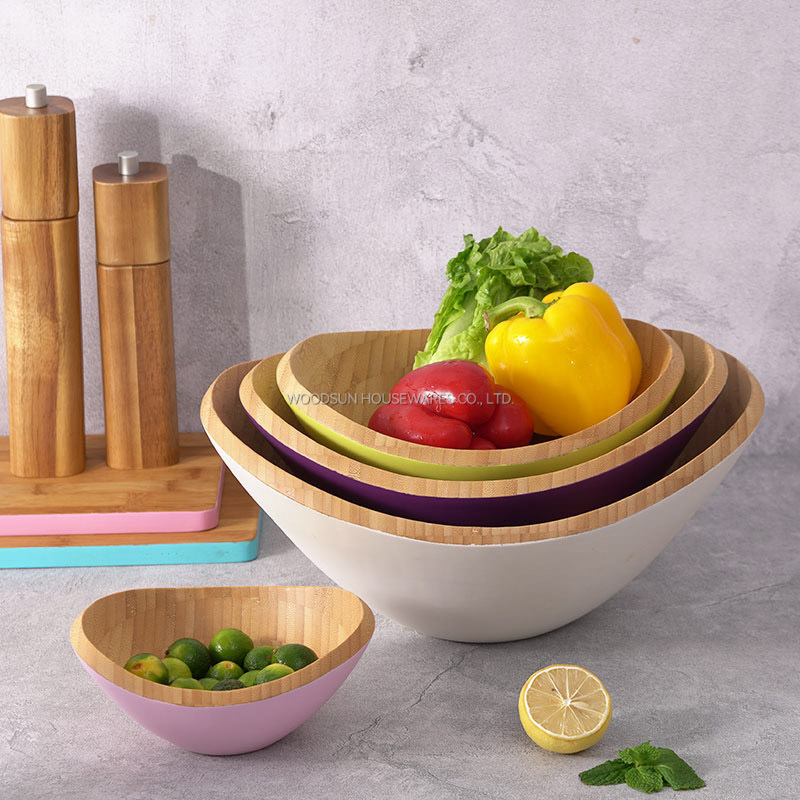 Woodsun Bamboo Mixing Salad Bowl Bamboo Vegetable Bowl