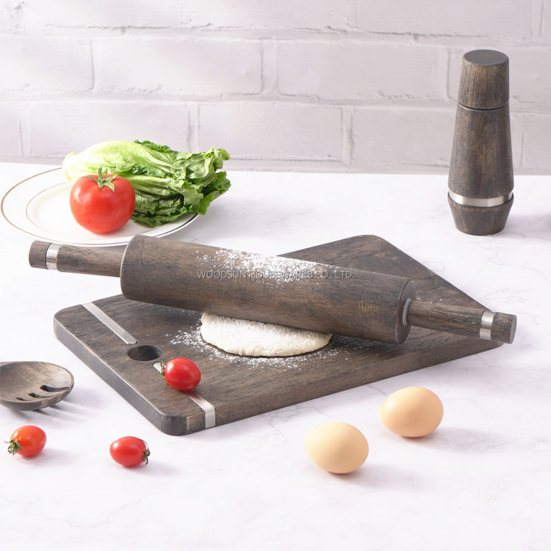 Woodsun 2025 Stainless Steel Wholesale Dumpling Rolling Pin Wooden For Noodles