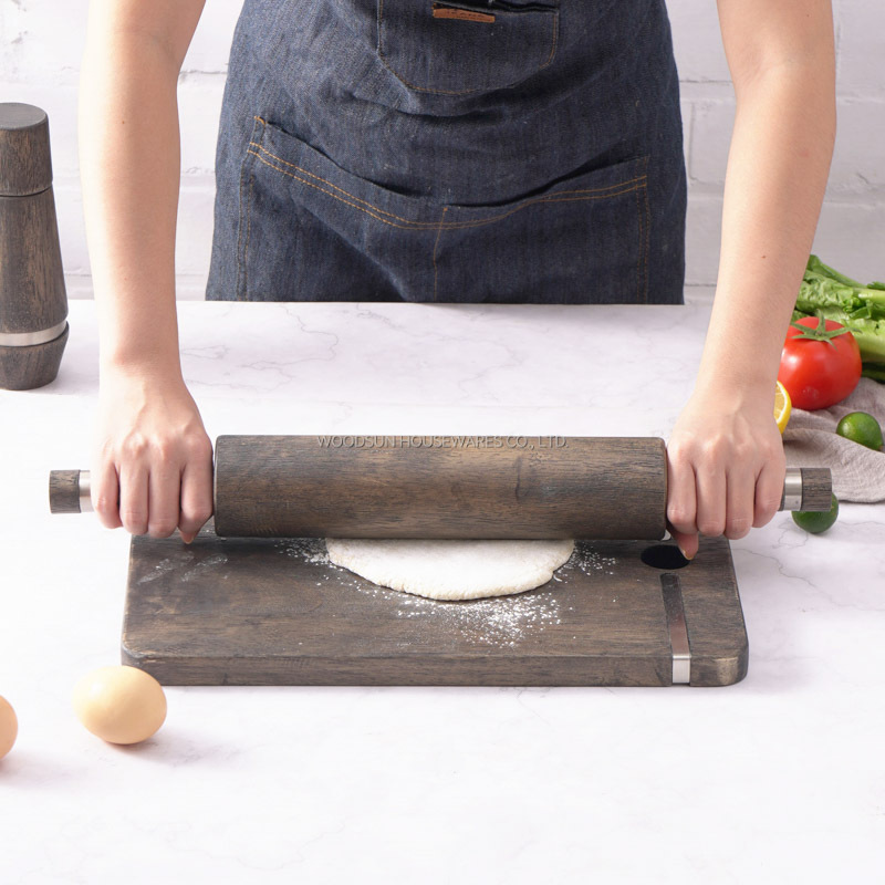 Woodsun 2025 Stainless Steel Wholesale Dumpling Rolling Pin Wooden For Noodles
