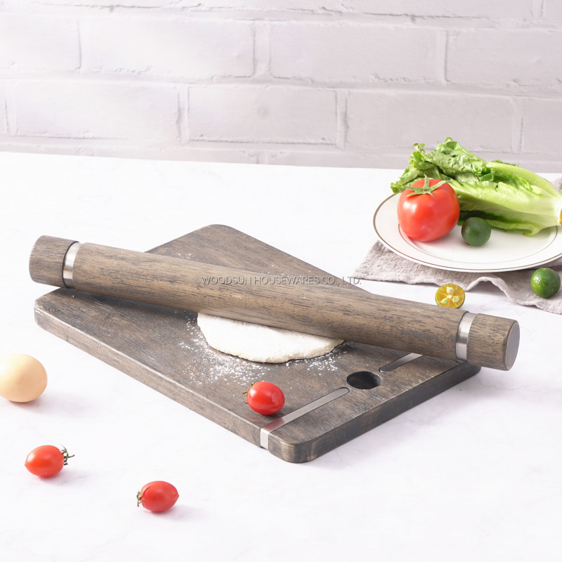 Woodsun 2024 Classic Kitchen Wholesale Stainless Steel Wooden Rolling Pin