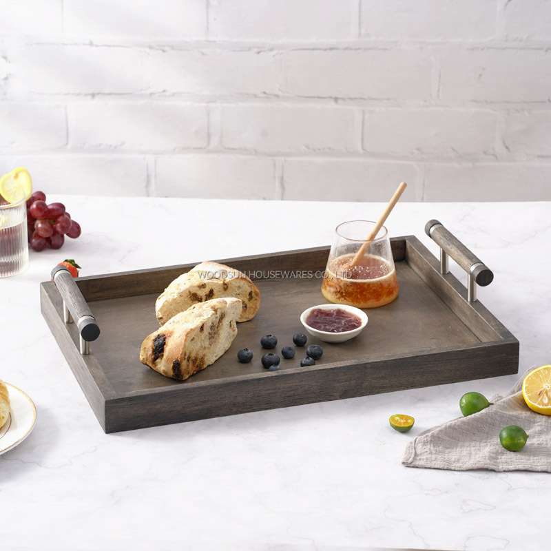 Woodsun Hotel Restaurant Commercial Serving Plate Custom Serving Tray Decorate For Sale