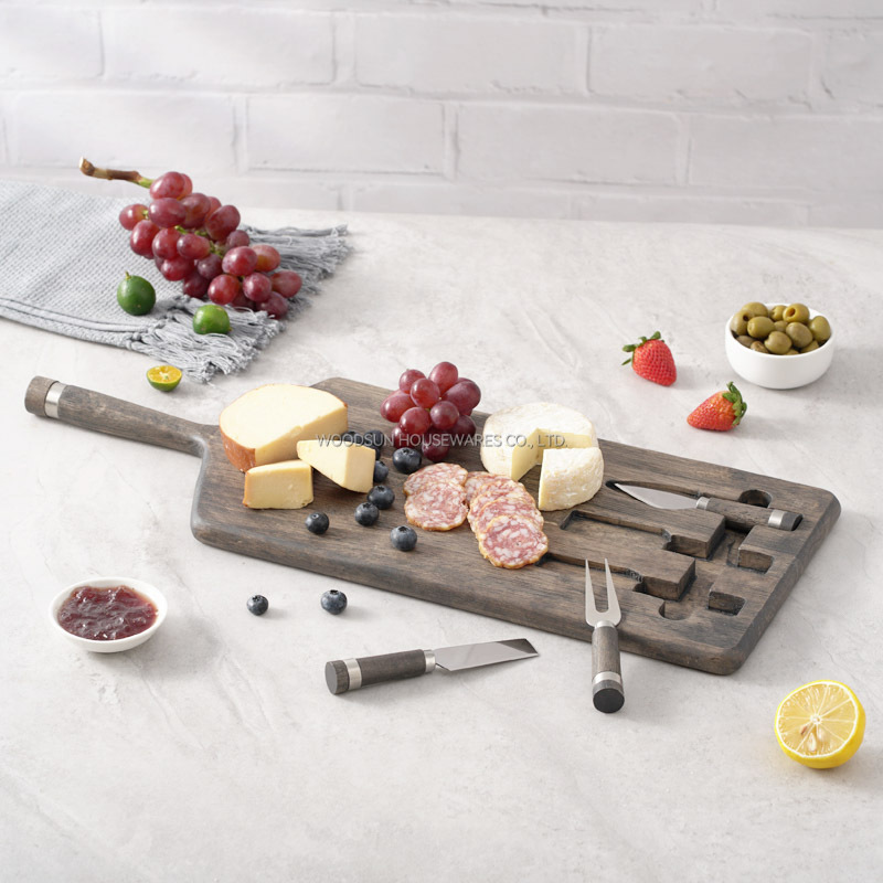 Woodsun Manufacturer Charcuterie Board Custom Cheese Board And Knife Set