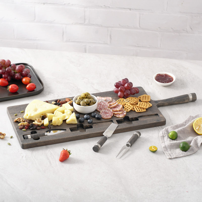 Woodsun Custom Manufacturer Custom Charcuterie Board Wholesale Cheese Boards With Knife Cheese Set