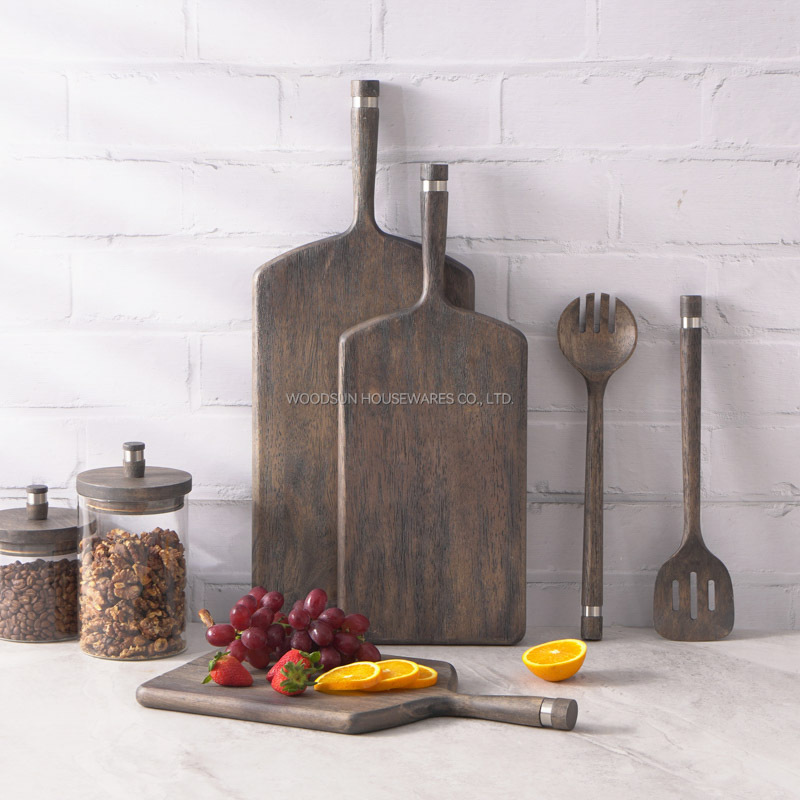 Woodsun Manufacturer Custom Wood Cutting Board With Handle For Kitchen Party Serving Board