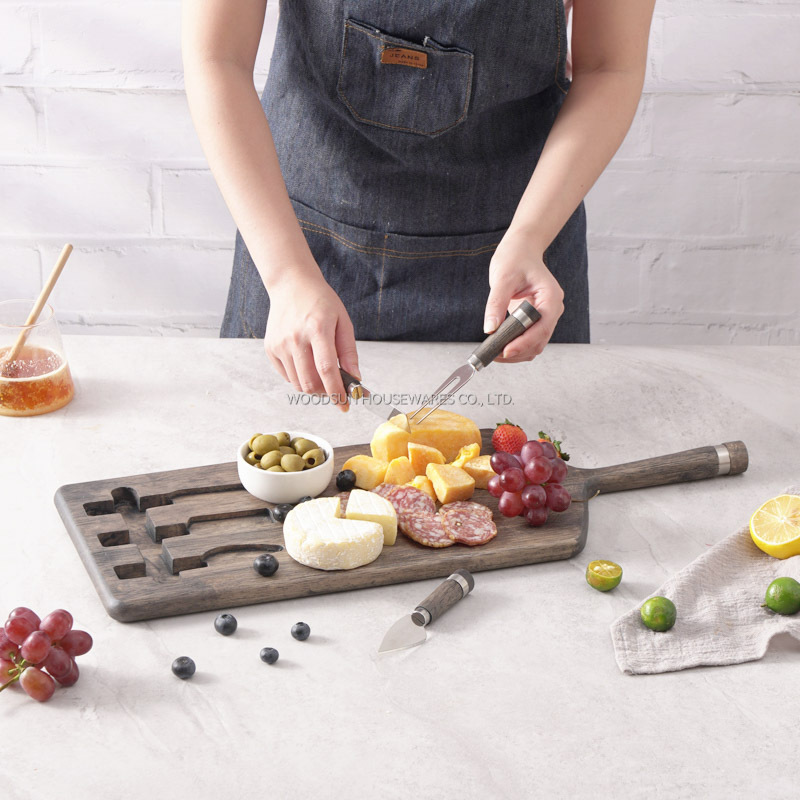 Woodsun Manufacturer Charcuterie Board Custom Cheese Board And Knife Set