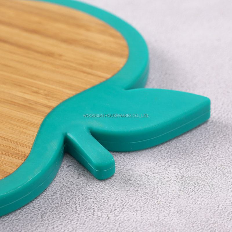 Woodsun Silicone Kitchen Trivet Mat 4Pcs Coaster Set Apple Shape For Sale