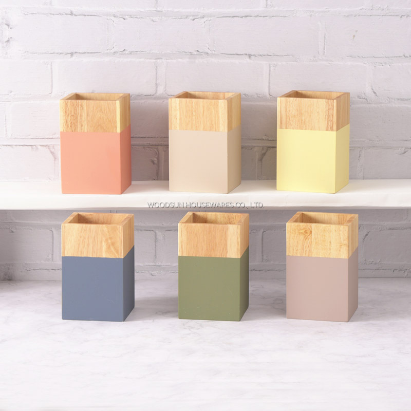 Woodsun Wooden Utensil Storage Holder For Kitchen