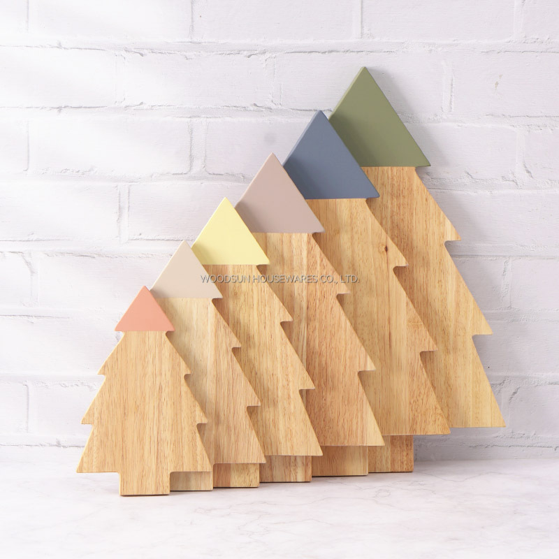 Woodsun Kitchen 2025 Christmas Tree Shaped Wood Chopping Block Serving Cutting Boards Wholesale