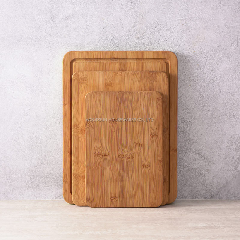 Woodsun Factory Multifunction Silicone Cutting Chopping Board Set Bamboo
