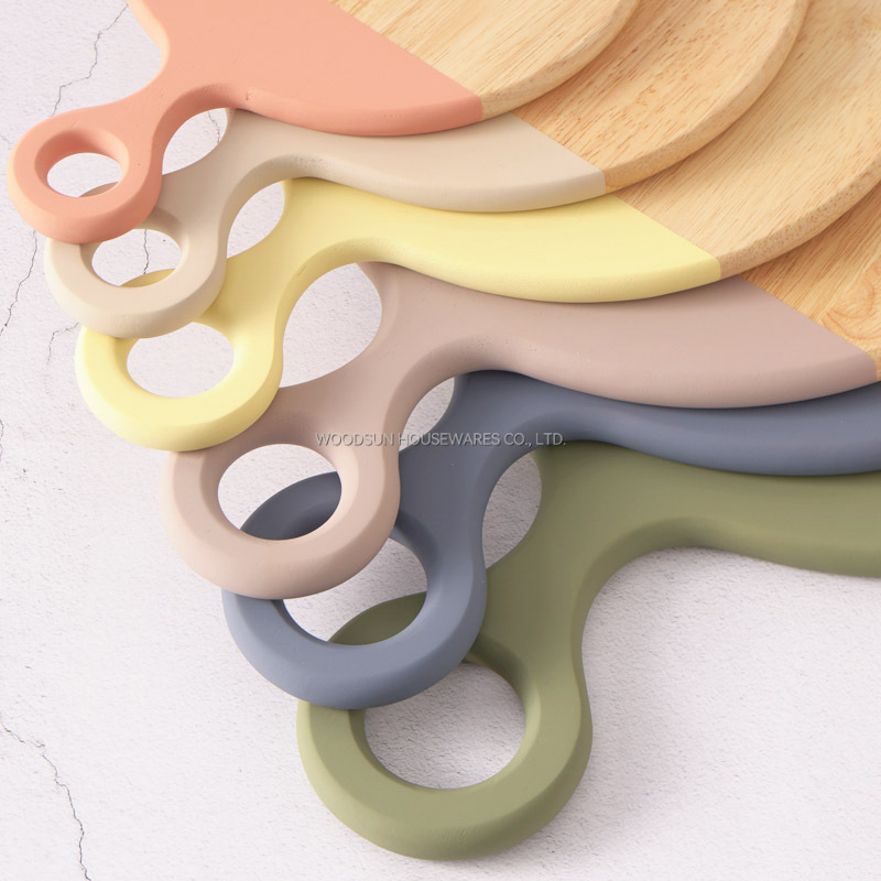 Woodsun Kitchen 2025 Wood Cutting Serving Board Pizza Board Chopping Blocks With Ring Holder