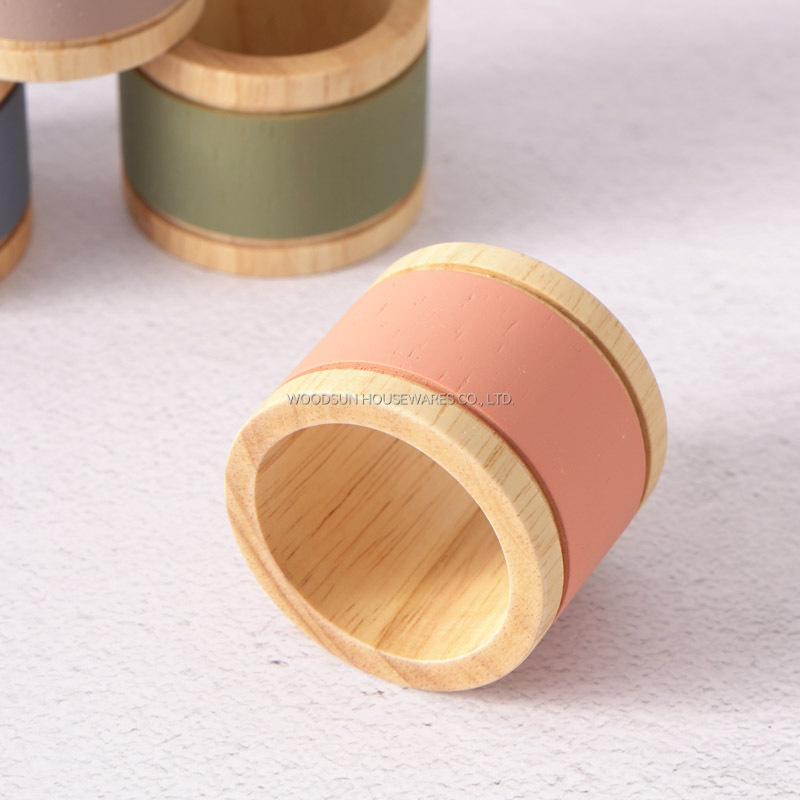 Woodsun Wooden Napkin Ring Napkin Holder Set 2024 For Sale