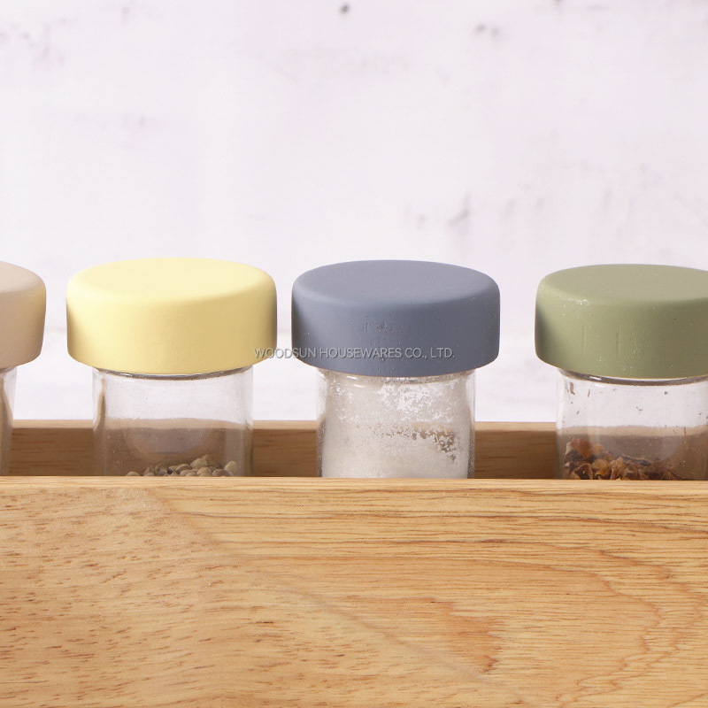 Woodsun Manufacturer Salt And Pepper Shakers Container Spice Rack Wood Set