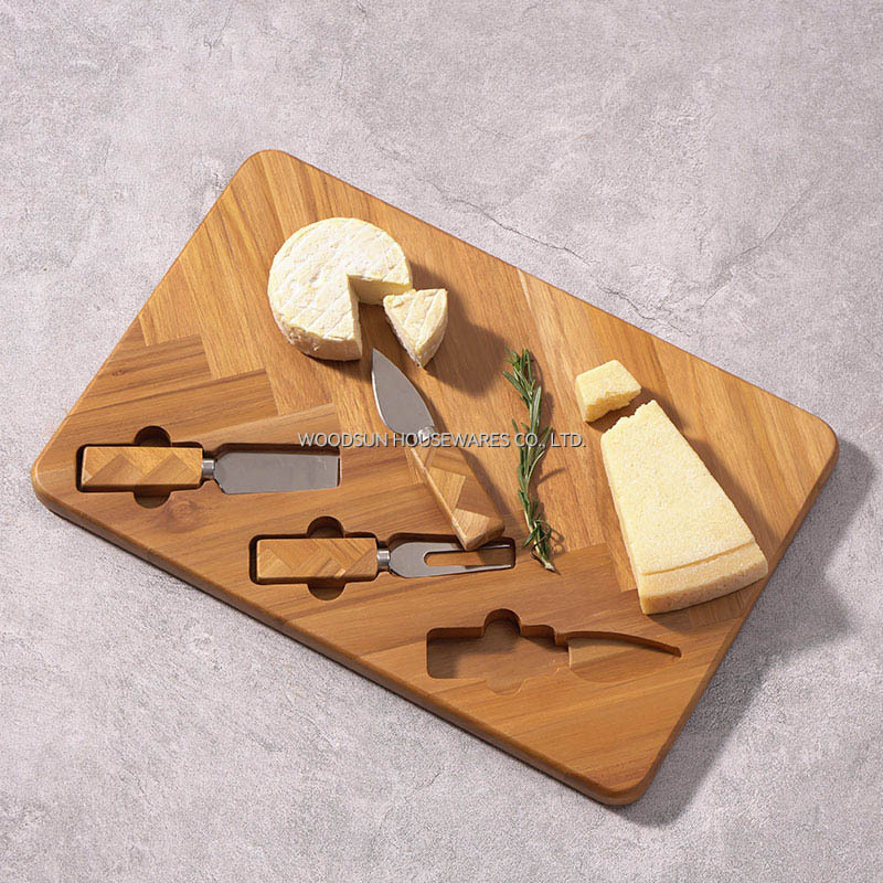 Woodsun Custom Made Natural Wood Cheese Cutting Board Set Charcuterie Board Set