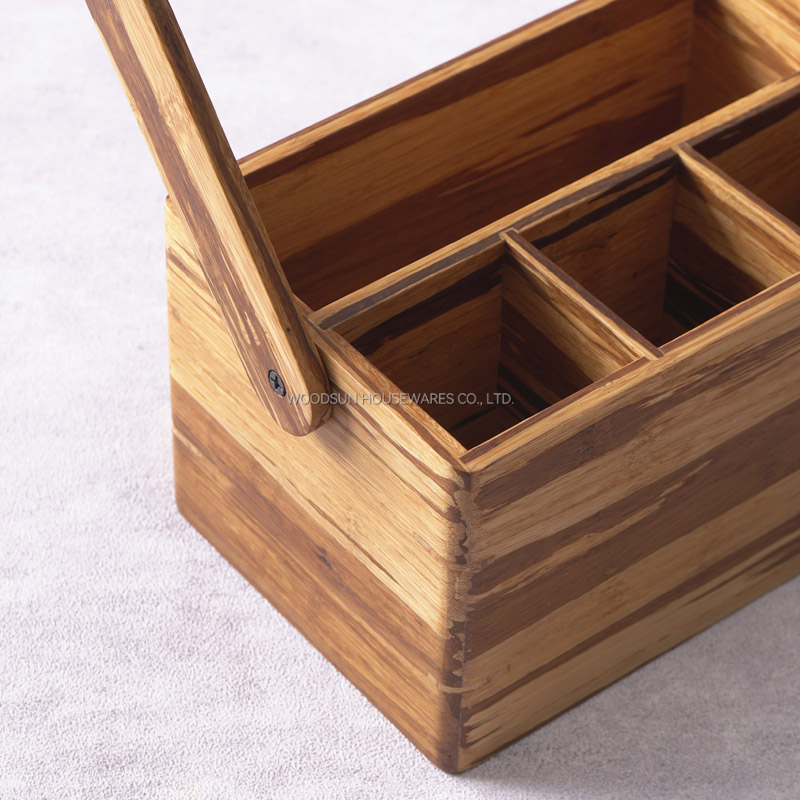 Woodsun Eco Bamboo Basket Gift Kitchen Storage Organizer Basket With Handle