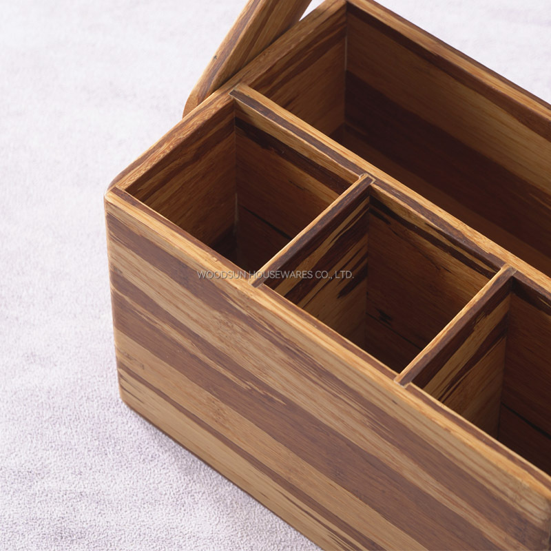 Woodsun Eco Bamboo Basket Gift Kitchen Storage Organizer Basket With Handle