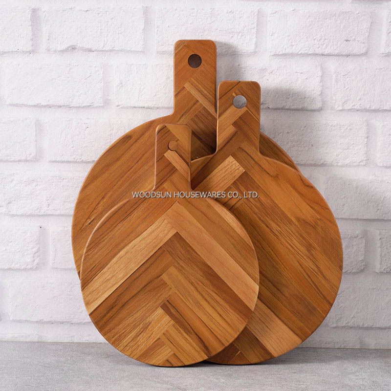Woodsun Pizza Wooden Board Round Wood Pizza Serving Board