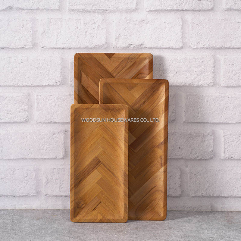 Woodsun Appetizer Serving Plate Wooden Wood Plate for Food Snacks