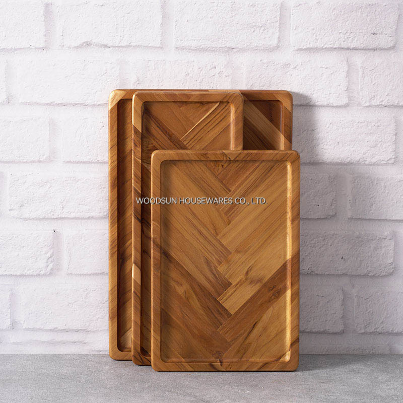 Woodsun Appetizer Serving Wood Restaurant Plate Set