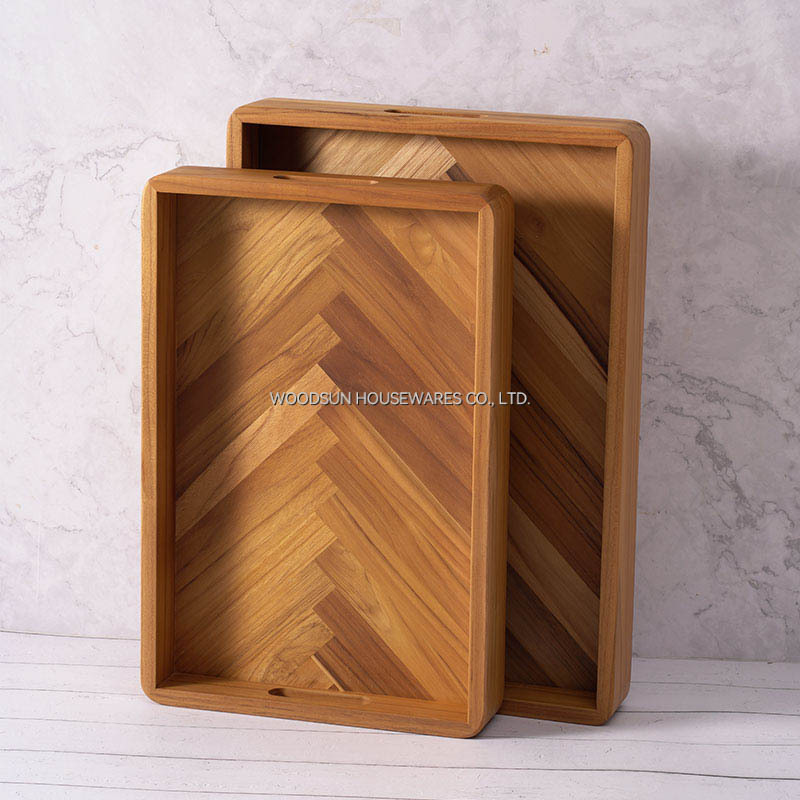 Woodsun Restaurant Wood Serving Tray Custom Trays Set Serving