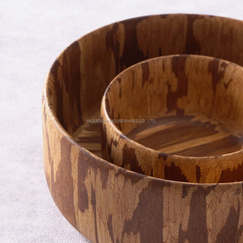 Woodsun Professional Supplier Ensaladera Bamboo Salad Mixing Bowls 2025