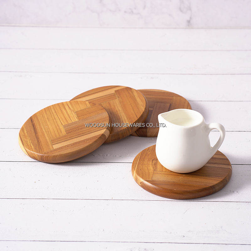 Woodsun Herringbone Custom Drink Coasters Set