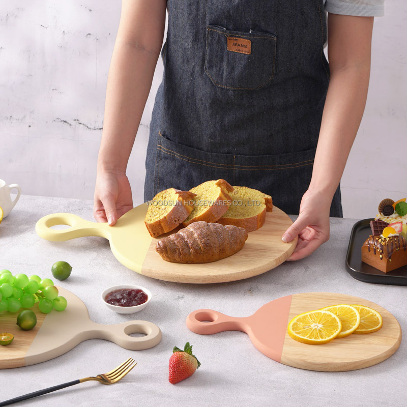 Woodsun Kitchen 2025 Wood Cutting Serving Board Pizza Board Chopping Blocks With Ring Holder