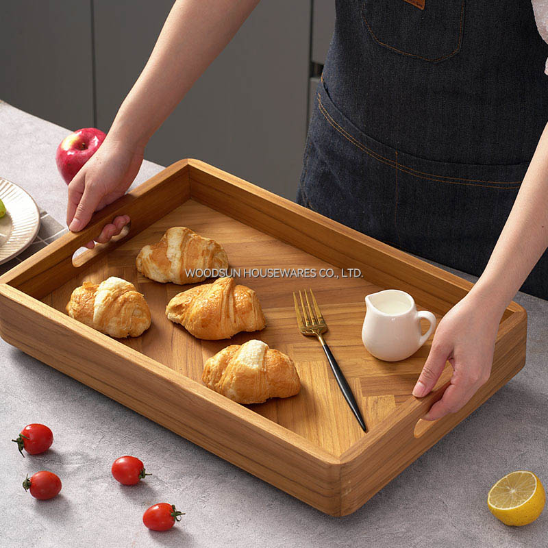 Woodsun Restaurant Wood Serving Tray Custom Trays Set Serving