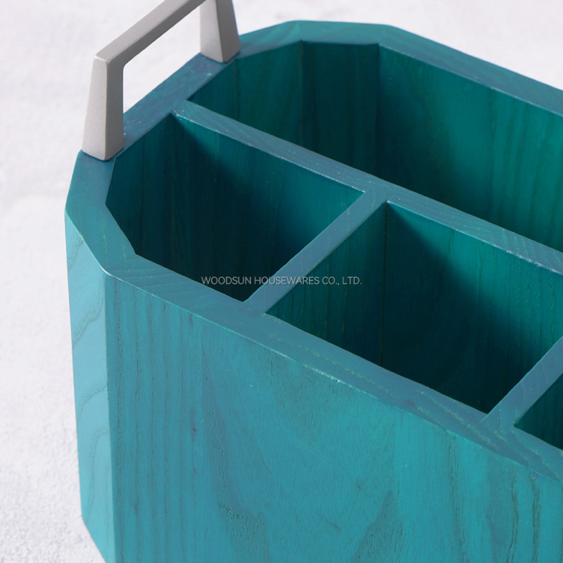 Woodsun US Ash Wood Basket With Aluminum Alloy Handle Utensil Caddy 2025
