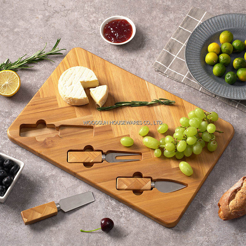 Woodsun Custom Made Natural Wood Cheese Cutting Board Set Charcuterie Board Set