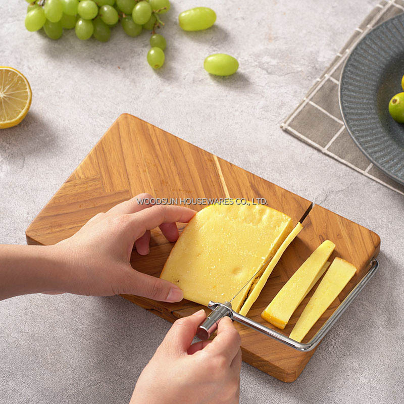 Manufacturer Factory Wooden Cheese Board With Slicer For Party