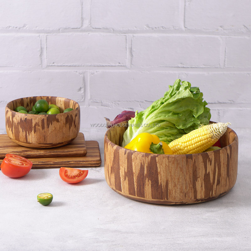 Woodsun Professional Supplier Ensaladera Bamboo Salad Mixing Bowls 2025
