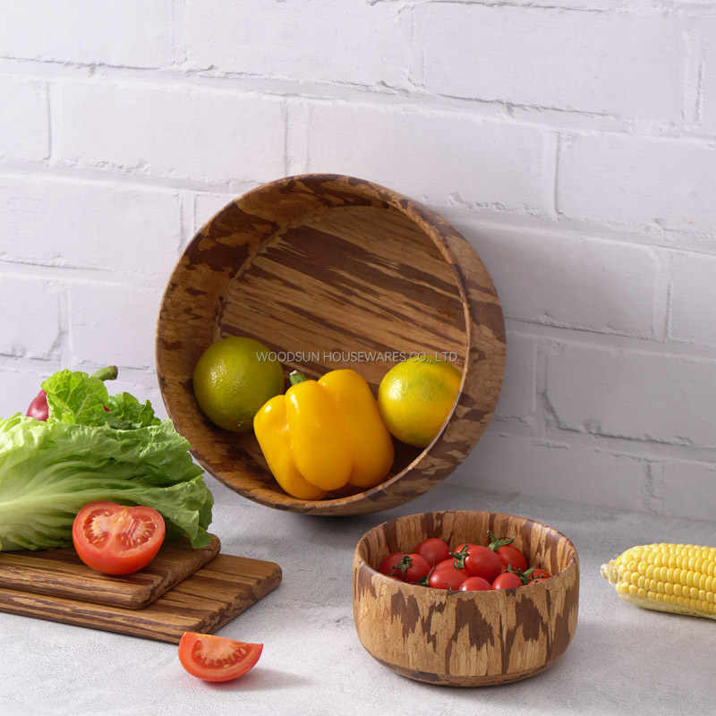 Woodsun Professional Supplier Ensaladera Bamboo Salad Mixing Bowls 2025