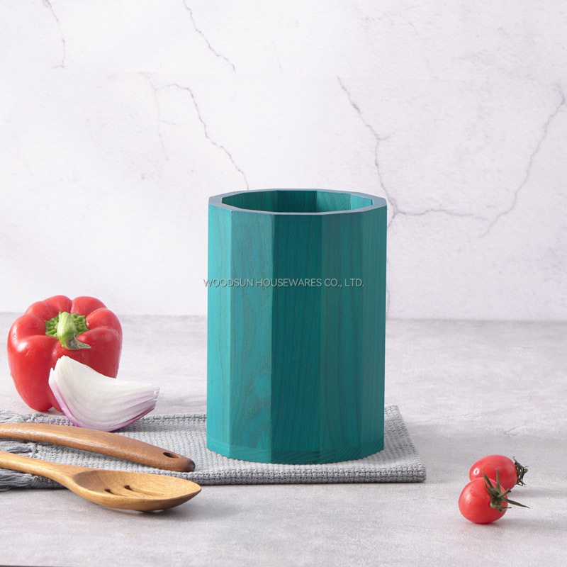 Woodsun Mediterranean Style Kitchen Utensil Holder Cooking Tools Spoon Cutlery Holder US Ash Wood