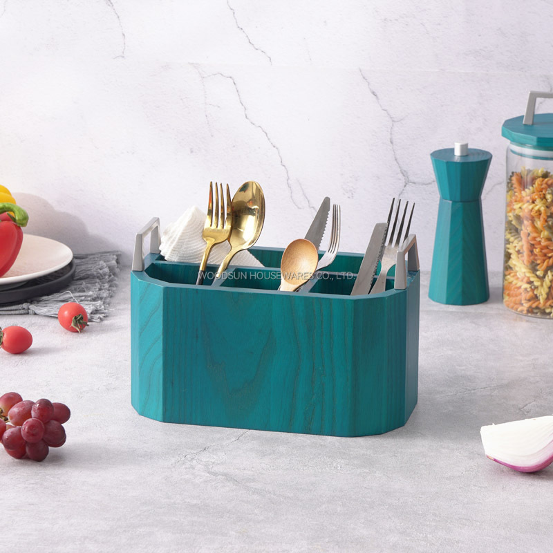 Woodsun US Ash Wood Basket With Aluminum Alloy Handle Utensil Caddy 2025
