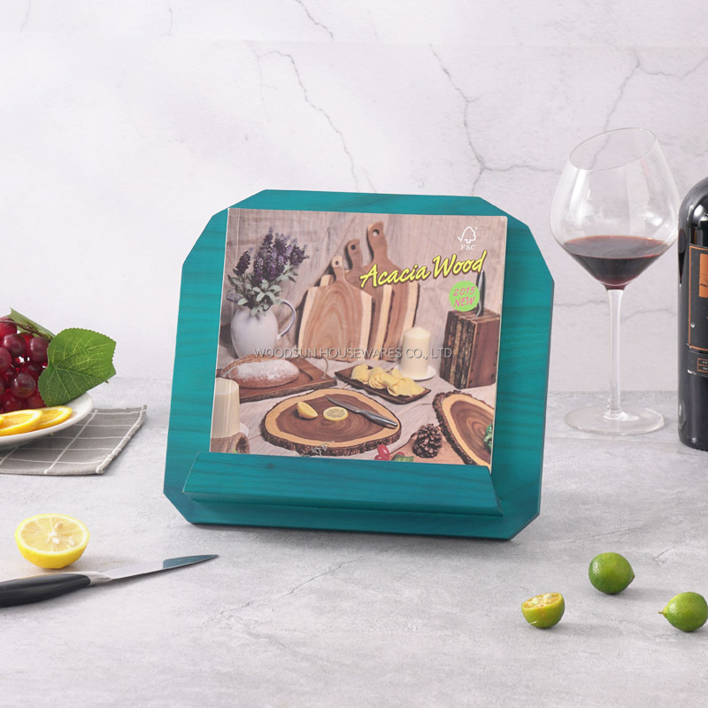 WOODSUN US Ash Wood Cookbook Stand Recipe Book Holder for Display