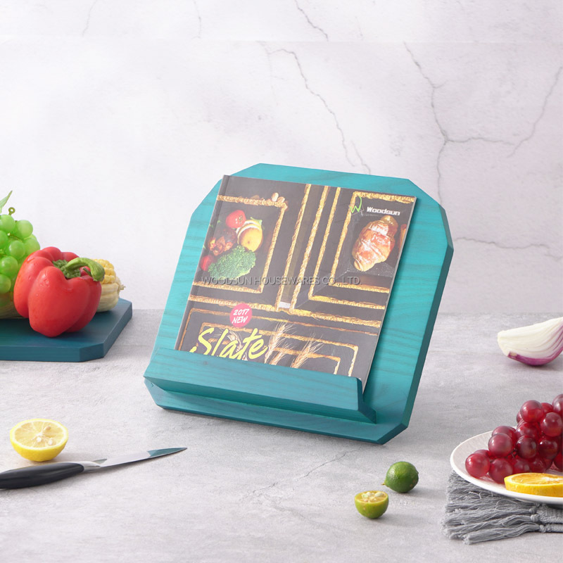 WOODSUN US Ash Wood Cookbook Stand Recipe Book Holder for Display