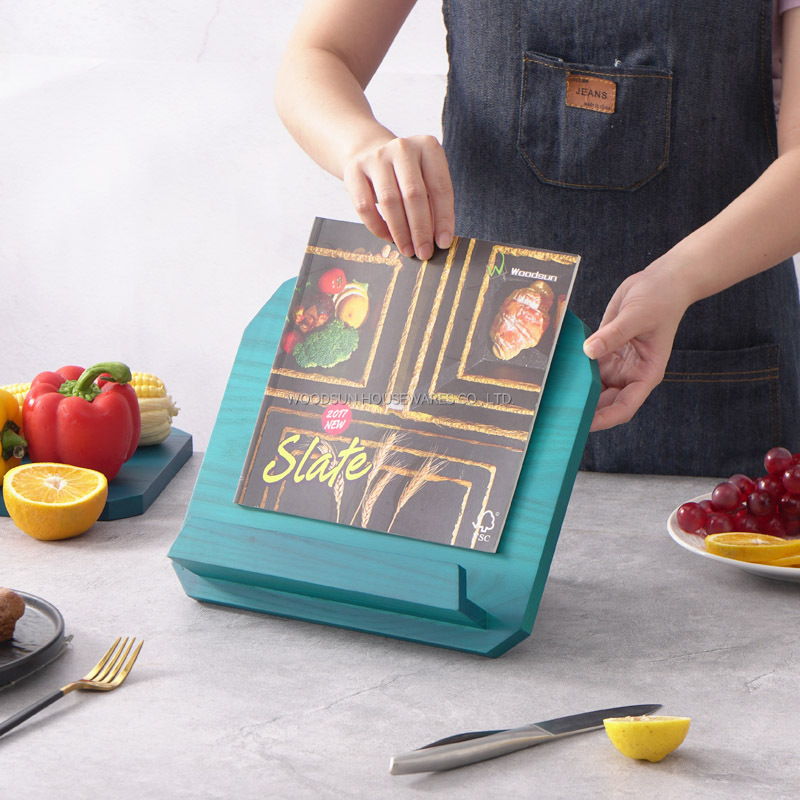 WOODSUN US Ash Wood Cookbook Stand Recipe Book Holder for Display