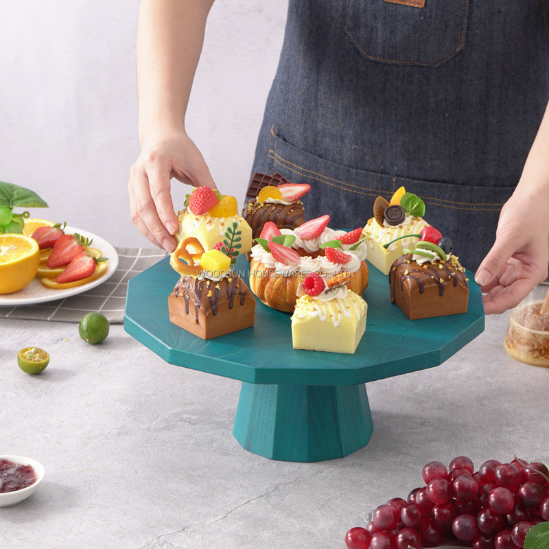 Woodsun Custom Snack Plate Wedding Wood Cake Plate Stand Manufacturer