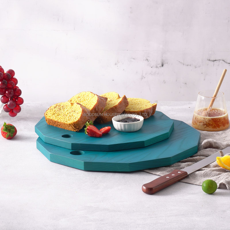 WOODSUN US Wood Kitchen Accessory Chopping Blocks Ash Wood Cutting Board Set Sliced Pizza Board