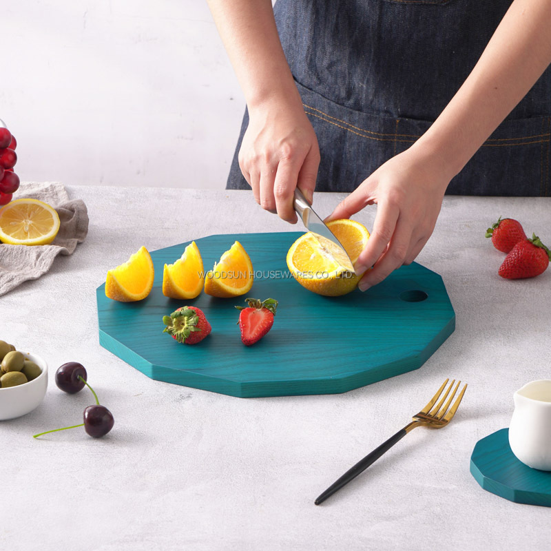 WOODSUN US Wood Kitchen Accessory Chopping Blocks Ash Wood Cutting Board Set Sliced Pizza Board