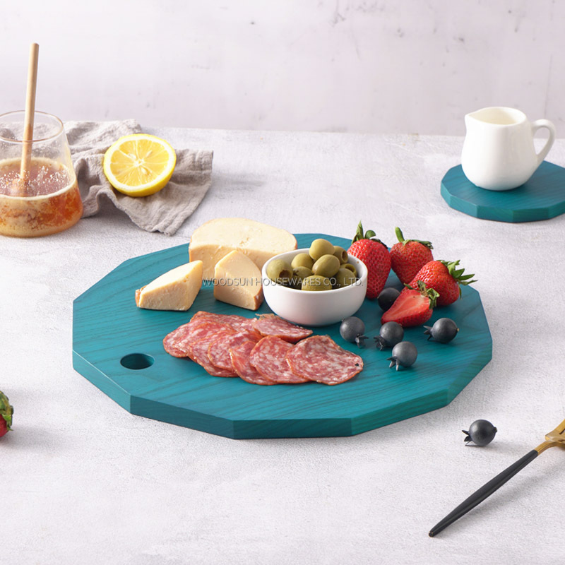 WOODSUN US Wood Kitchen Accessory Chopping Blocks Ash Wood Cutting Board Set Sliced Pizza Board