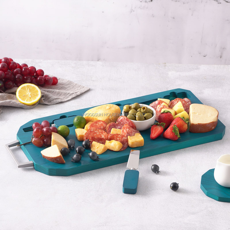 Woodsun 2024 Manufacturer Wholesale Cheese Board Wood Charcuterie Serving Board Set