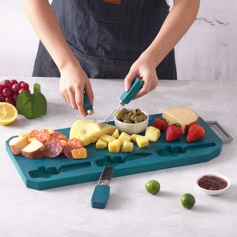 Woodsun 2024 Manufacturer Wholesale Cheese Board Wood Charcuterie Serving Board Set