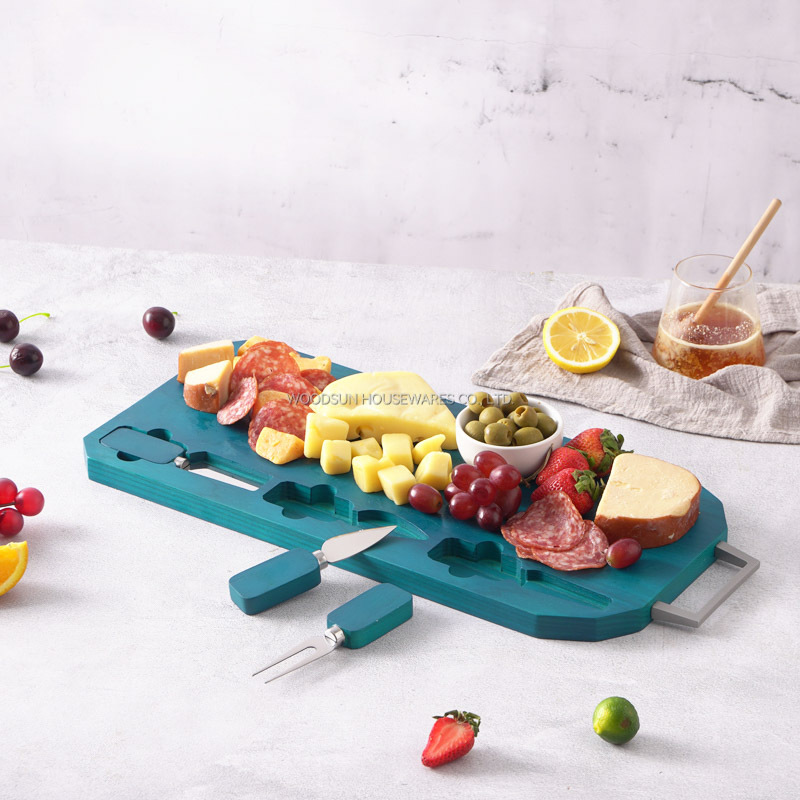 Woodsun 2024 Manufacturer Wholesale Cheese Board Wood Charcuterie Serving Board Set