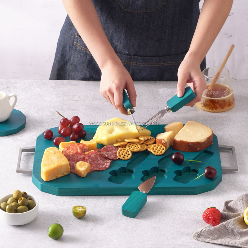 Woodsun Ash Wood Rectangle Cutting Cheese Board Custom Wood Charcuterie Boards Set