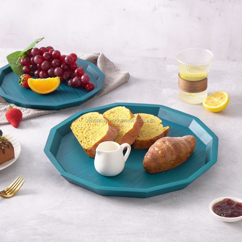 Woodsun Custom Snack Dry Fruit Wooden Plates For Home Serving Plate Party