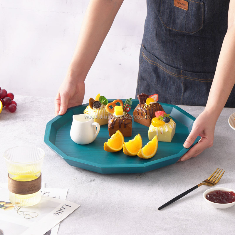 Woodsun Custom Snack Dry Fruit Wooden Plates For Home Serving Plate Party