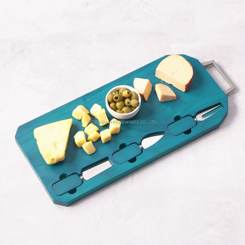 Woodsun 2024 Manufacturer Wholesale Cheese Board Wood Charcuterie Serving Board Set