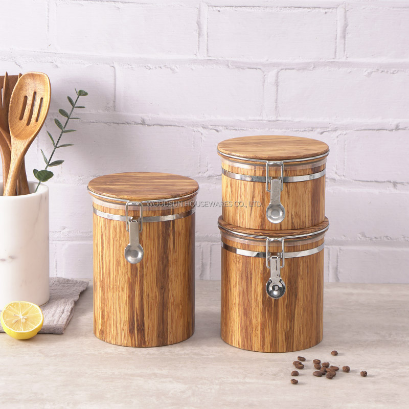 Woodsun Supplier Bamboo Container Coffee Tea Canister