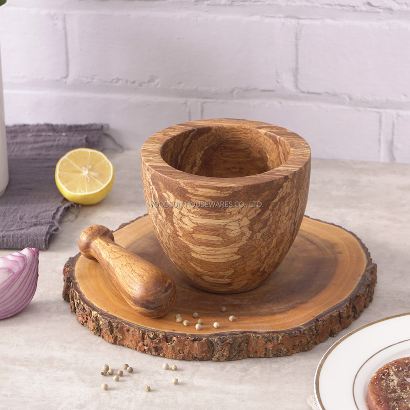 Woodsun Crush Bamboo Pestle And Mortar For Spice